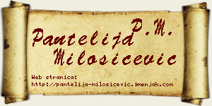Pantelija Milošičević vizit kartica